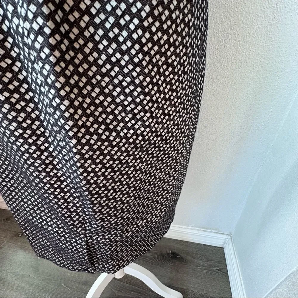 Coldwater Creek Skirt Dressy Black White Geometric A Line SZ 10 NWT